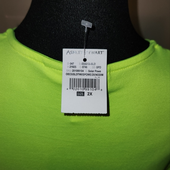 NWT !! NEON GREEN ASHLEY STEWART DRESS ! - Picture 3 of 6